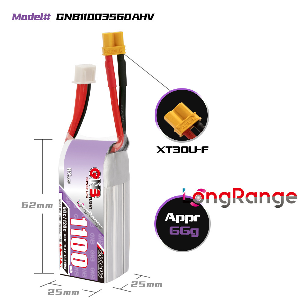 GNB 1100mAh 2S 3S 4S 6S 60C/12 - đánh giá và giá Rc Helicopter Battery