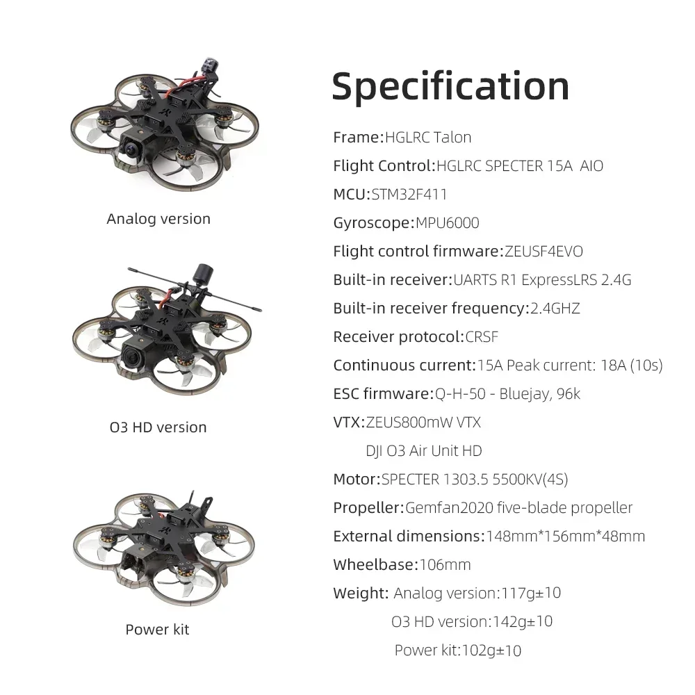HGLRC Talon 2 Inch Cinewhoop F - đánh giá và giá Rc Helicopter Gas