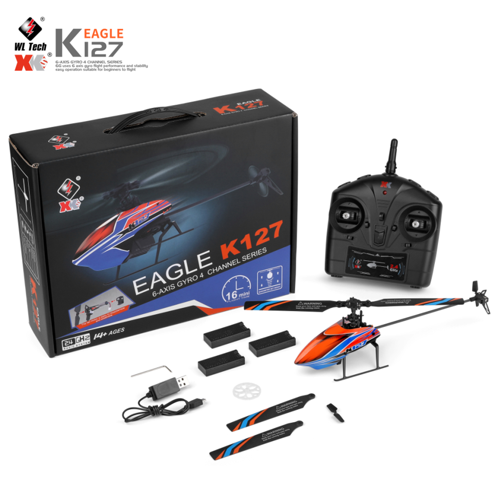 WLtoys XK K127 4CH 6-axis Gyro - đánh giá và giá Rc Helicopter Single Rotor